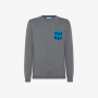 Wool and cotton jumper with pocket DARK GREY