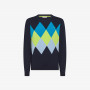 Wool and cotton jacquard jumper NAVY BLUE