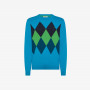 Wool and cotton jacquard jumper TURQUOISE