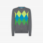 Wool and cotton jacquard jumper DARK GREY