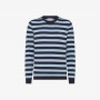 Striped wool and cotton jumper NAVY BLUE