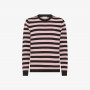 Striped wool and cotton jumper BLACK