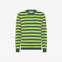 Striped wool and cotton jumper DARK GREEN