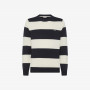 Striped wool and cashmere jumper NAVY BLUE