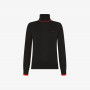 Wool and cotton turtleneck jumper BLACK