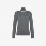 TURTLE NECK DOUBLE RIB L/S DARK GREY