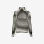 TURTLE NECK STRIPES L/S NERO/BIANCO PANNA