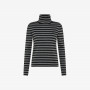 TURTLE NECK STRIPES L/S DARK GREY/BLACK