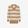 V NECK BIG STRIPES BEIGE/OFF WHITE