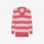 V NECK BIG STRIPES DAHLIA/PINK