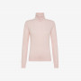 Wool and cashmere cable-knit turtleneck PINK