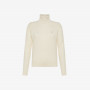 Wool and cashmere cable-knit turtleneck OFF WHITE