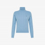 Wool and cashmere cable-knit turtleneck SKY BLUE