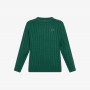 Wool and cotton cable-knit jumper DARK GREEN