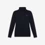 Wool and cotton cable-knit jumper NAVY BLUE