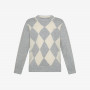 Maglia jacquard in lana e cashmere GRIGIO MEDIO