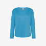 T-SHIRT ROUND LINEN L/S TURQUOISE
