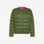 NO COLLAR DOWN JACKET MILITARE SCURO