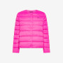 Dark fuxia quilted nylon crew-neck jacket