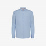 SHIRT CLASSIC STRIPE WITH FLUO DETAIL L/S WHITE/LIGHT BLUE