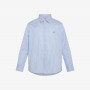 BOY'S SHIRT CLASSIC STRIPE WITH FLUO DETAIL L/S WHITE/LIGHT BLUE