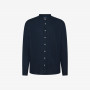 SHIRT LINEN KOREAN COLLAR L/S NAVY BLUE