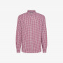 SHIRT MICRO CHECK SMALLER COLLAR B/D L/S OFF WHITE/RED
