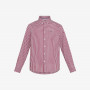 BOY'S SHIRT MICRO CHECK SMALLER COLLAR B/D L/S OFF WHITE/RED