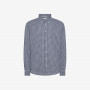 SHIRT MICRO CHECK B/D SMALLER L/S NAVY BLUE/WHITE