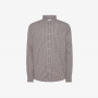 SHIRT MICRO CHECK B/D SMALLER L/S MARRONE/BIANCO