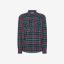 Checked cotton flannel shirt RED/TURQUOISE