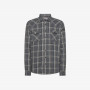 Checked cotton flannel shirt DARK GREY/WHITE