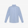 BOY'S SHIRT MICROCHECK SMALLER COLLAR L/S LIGHT BLUE/WHITE