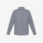 BOY'S SHIRT MICROCHECK SMALLER COLLAR L/S NAVY BLUE/WHITE