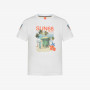 BOY'S T-SHIRT ALL OVER PRINT S/S BIANCO PANNA/VERDE SCURO