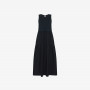 LONG DRESS MIXED FABRIC NO SLV NAVY BLUE