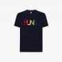 T-SHIRT PRINT ON CHEST S/S NAVY BLUE