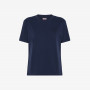 ROUND T-SHIRT WITH LOGO STRASS S/S NAVY BLUE