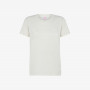 ROUND T-SHIRT WITH LOGO STRASS S/S OFF WHITE