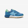 Jaki Bicolor avio and dark avio nylon and suede sneaker