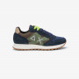 Jaki Bicolor nylon and suede sneaker NAVY BLUE