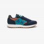 Jaki Bicolor nylon and suede sneaker NAVY BLUE/RUST