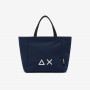 Jacqueline Silver Gold nylon shopper NAVY BLUE