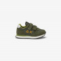 Boys’ Tom nylon and suede sneaker DARK MILITARY