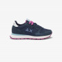 Navy blue Ally Solid nylon and suede sneaker