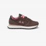 Brown Ally Solid nylon and suede sneaker