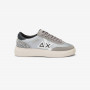 Silver Sally nylon and suede sneaker
