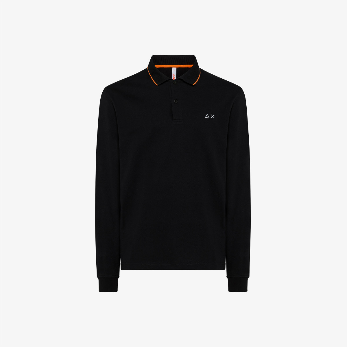 POLO SMALL STRIPE ON COLLAR L/S EL. NERO
