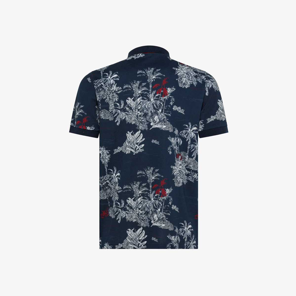 POLO FULL PRINT EL. NAVY BLUE/BIANCO