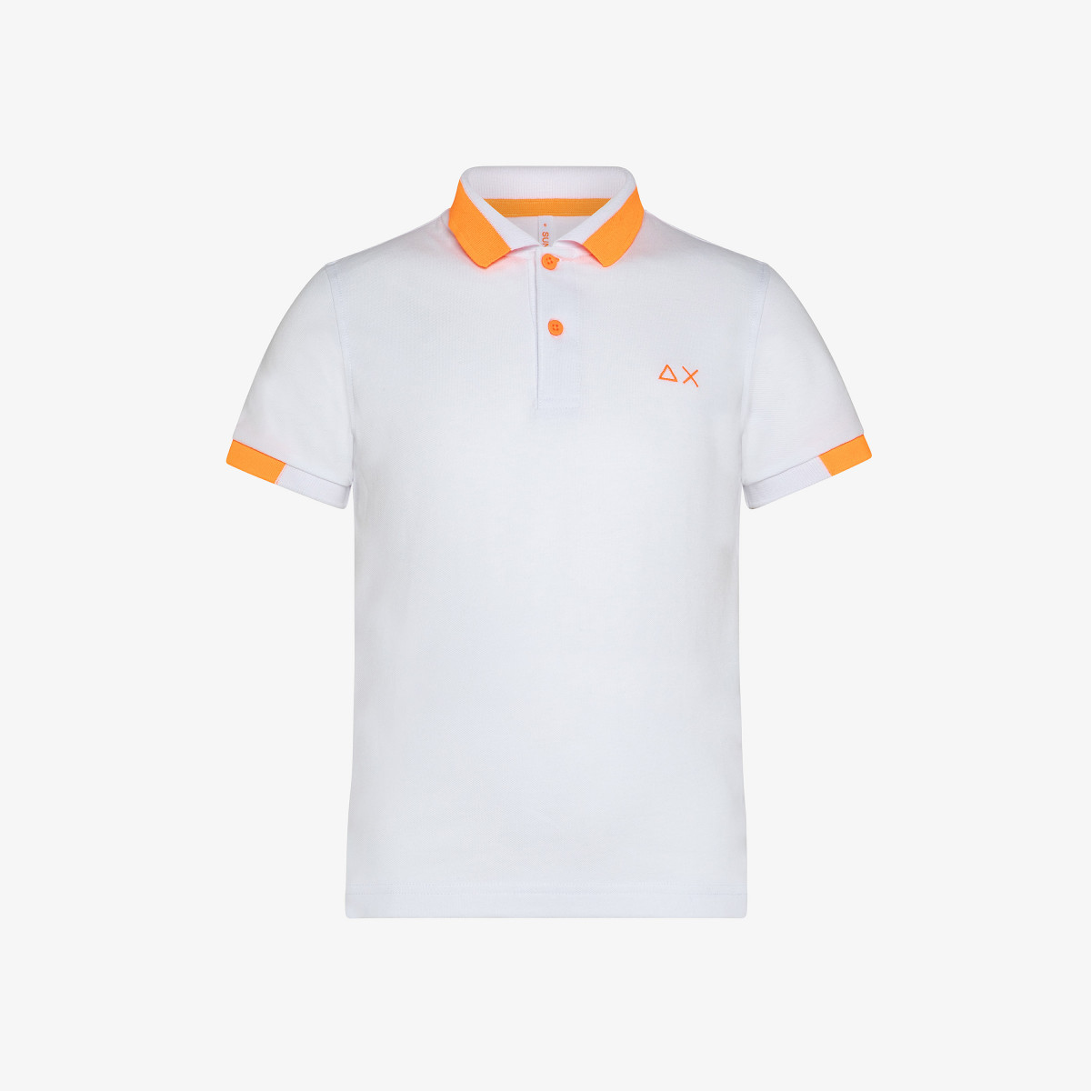BOY'S POLO BIG STRIPES FLUO EL. WHITE